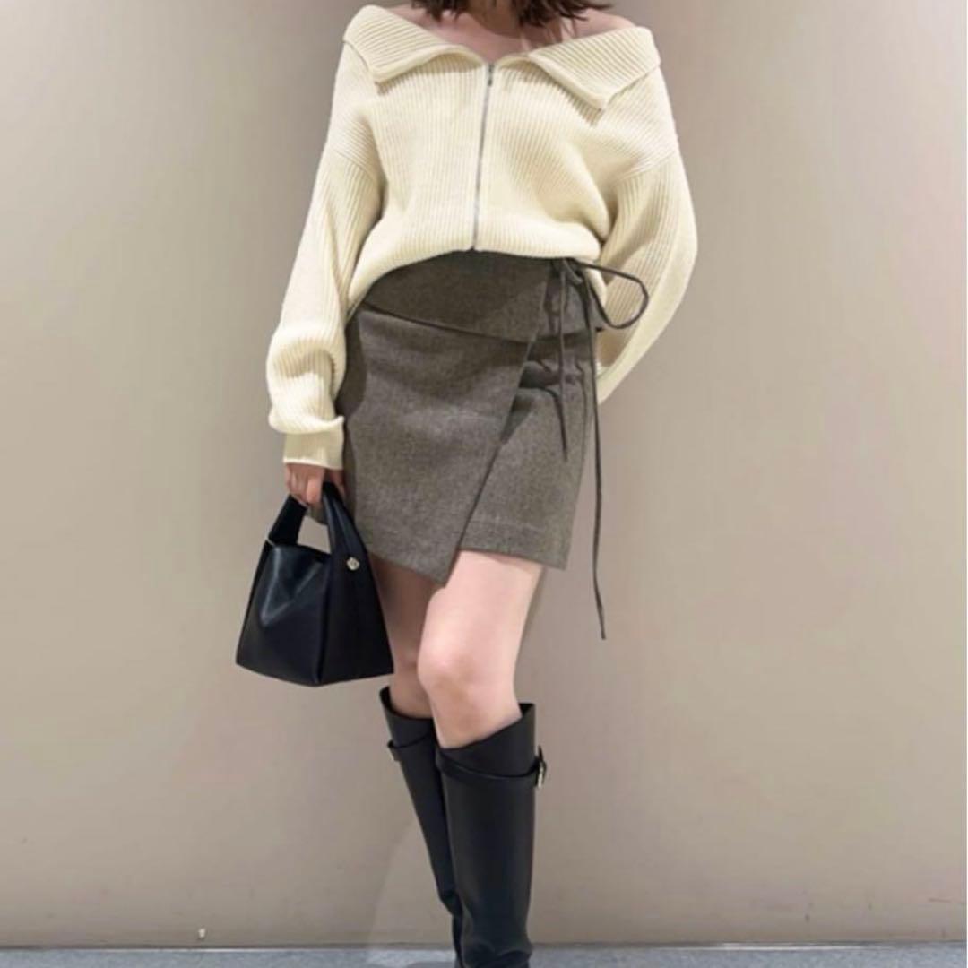 【美品】FRAY I.D フレイアイディー　ラップデザインミニスカート