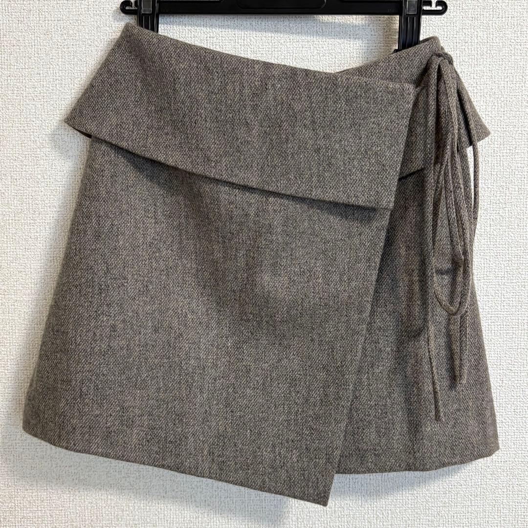 【美品】FRAY I.D フレイアイディー　ラップデザインミニスカート