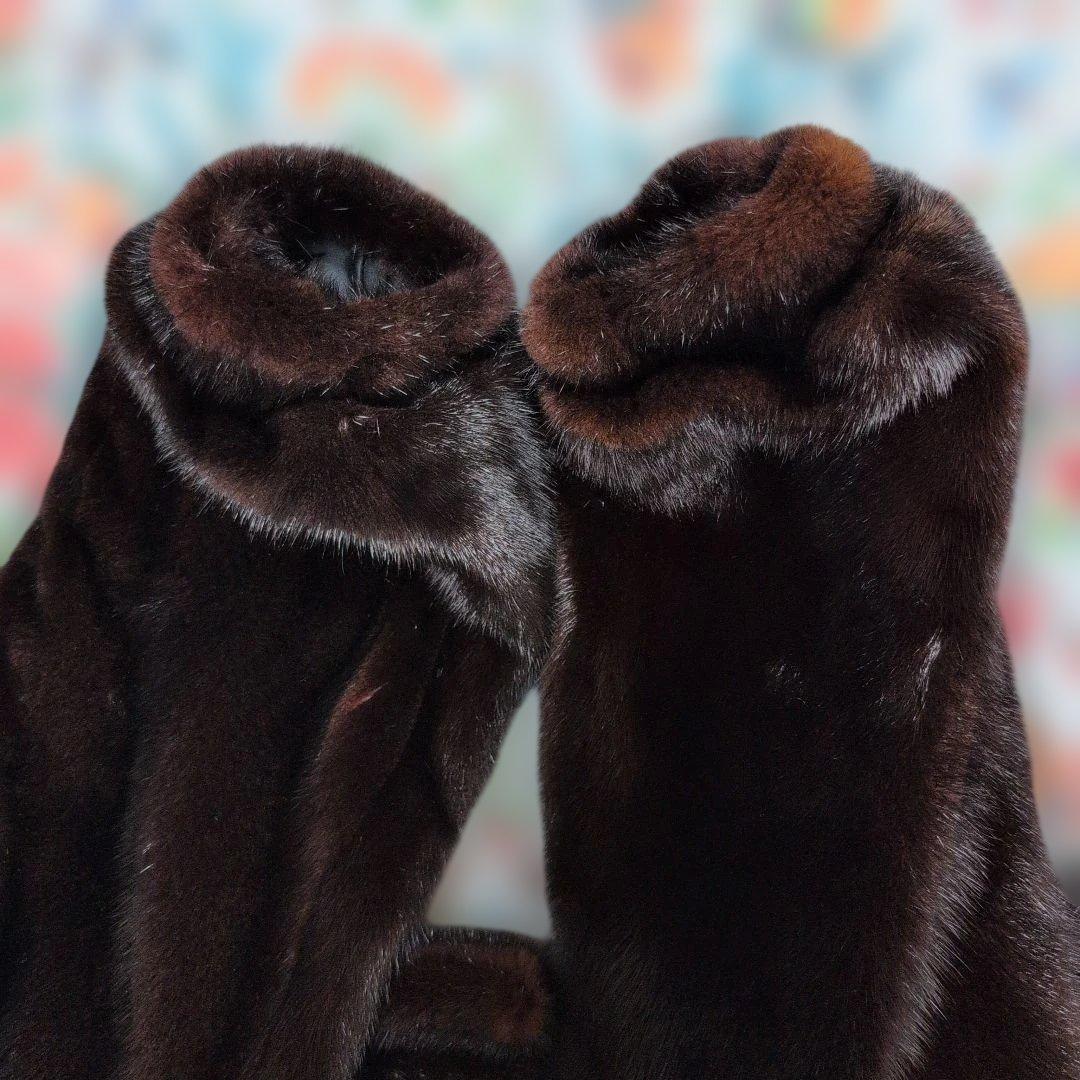 ✨デミバフミンクファー コート 着丈109cm 13号(XL) 逆毛仕立