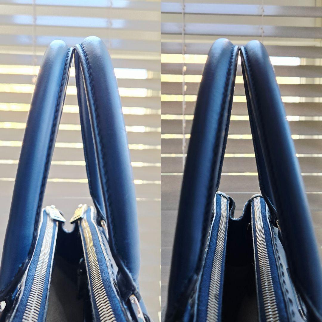 ⭐PRADA⭐ プラダ ガレリア ハンドバッグ ネイビー レザー クロシェット