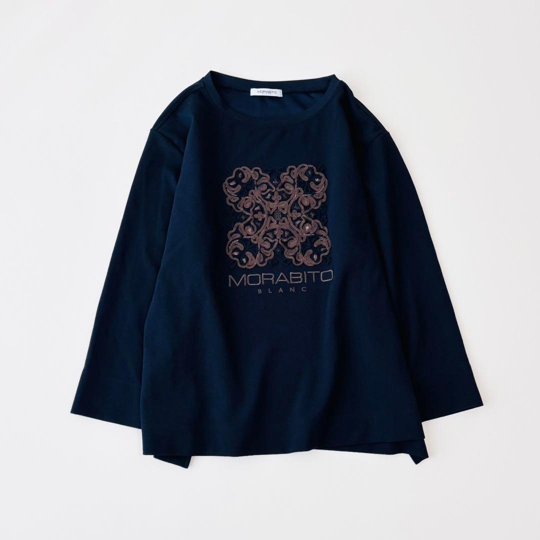 MORABITO モラビト　カットソー 刺繍 スパンコール ブラック　38