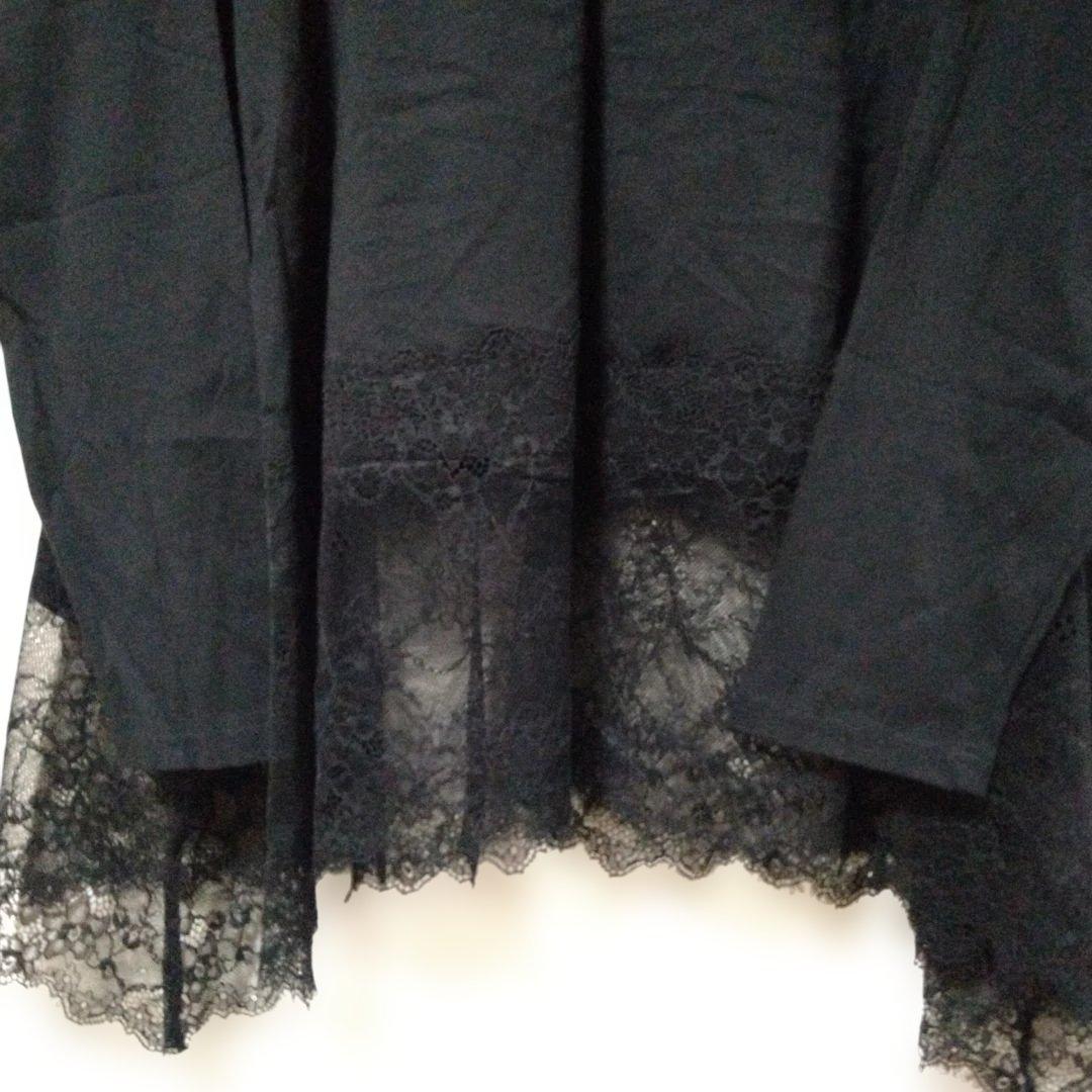 SLOBE IENA　レースコンビカットソー　ブラック