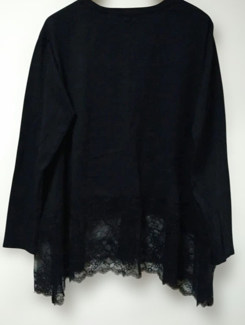 SLOBE IENA　レースコンビカットソー　ブラック