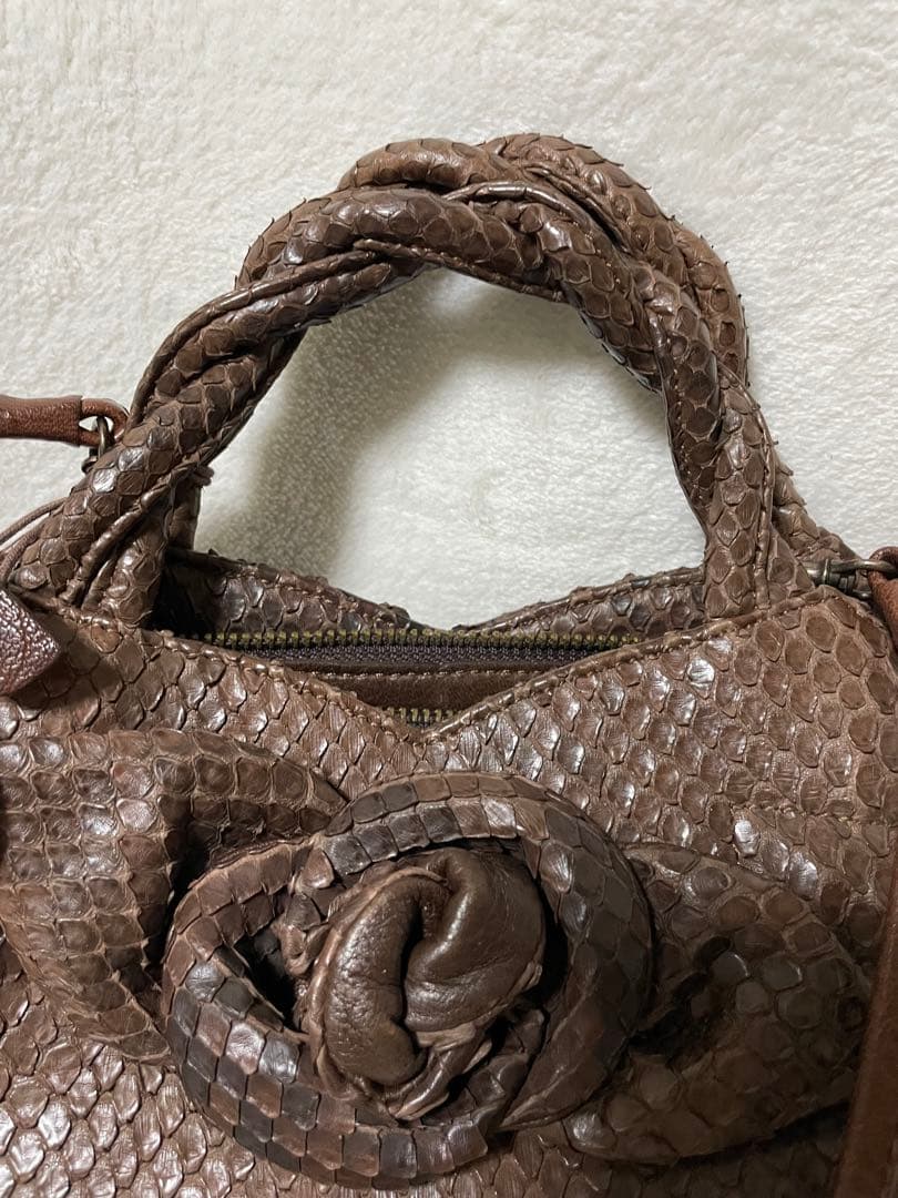 Ibiza イビザ　ヘビ革 ショルダー バンドバック　2way ブラウン