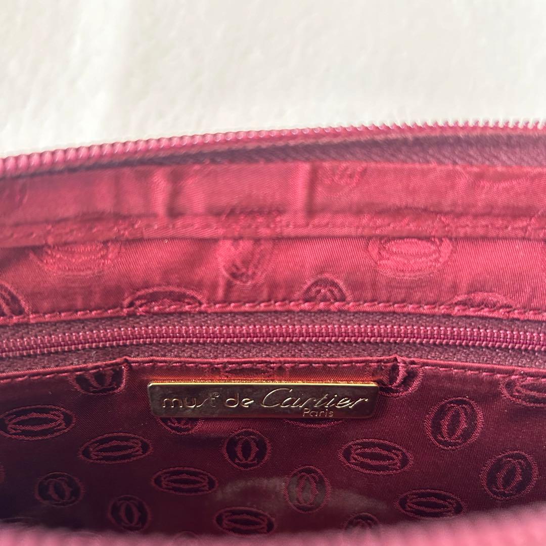 【美品】Cartier　カルティエ　赤　クラッチバッグ　ヴィンテージ