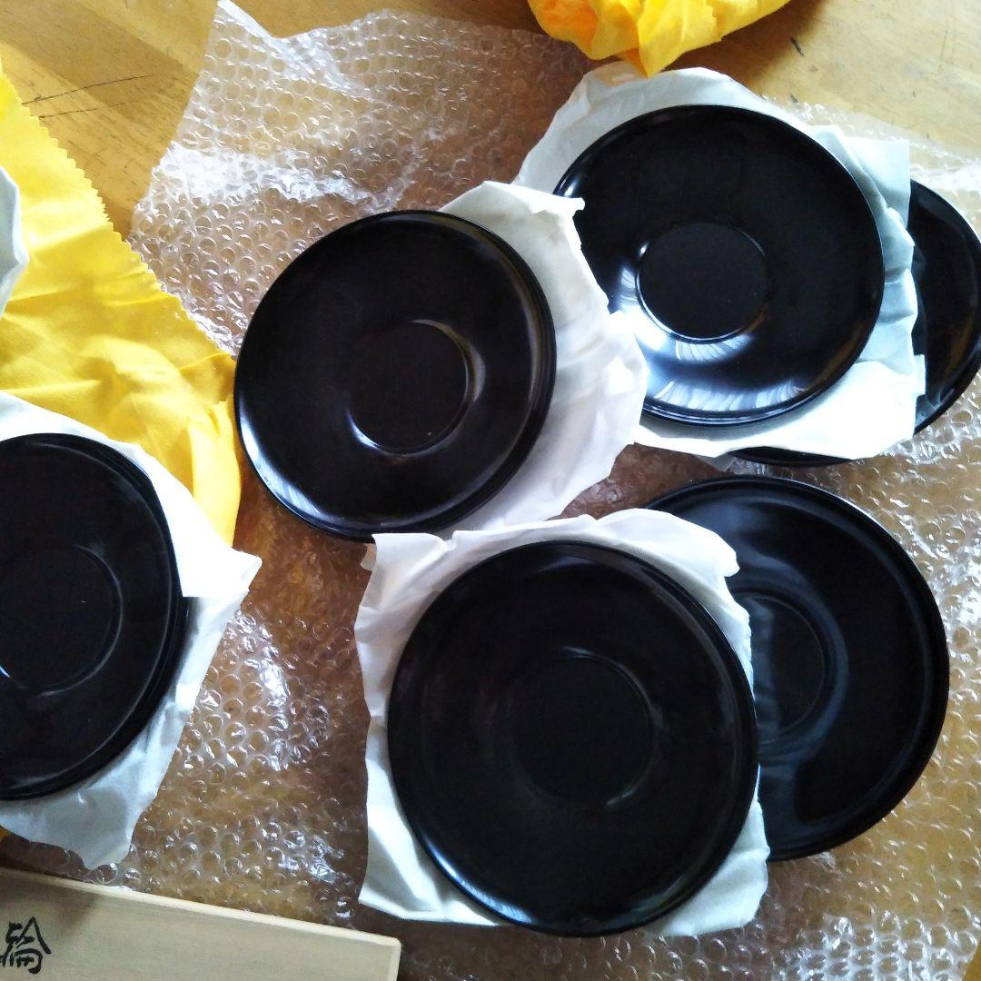 お値下げ!!輪島塗 大向高洲堂　茶托黒塗10個 新品未使用