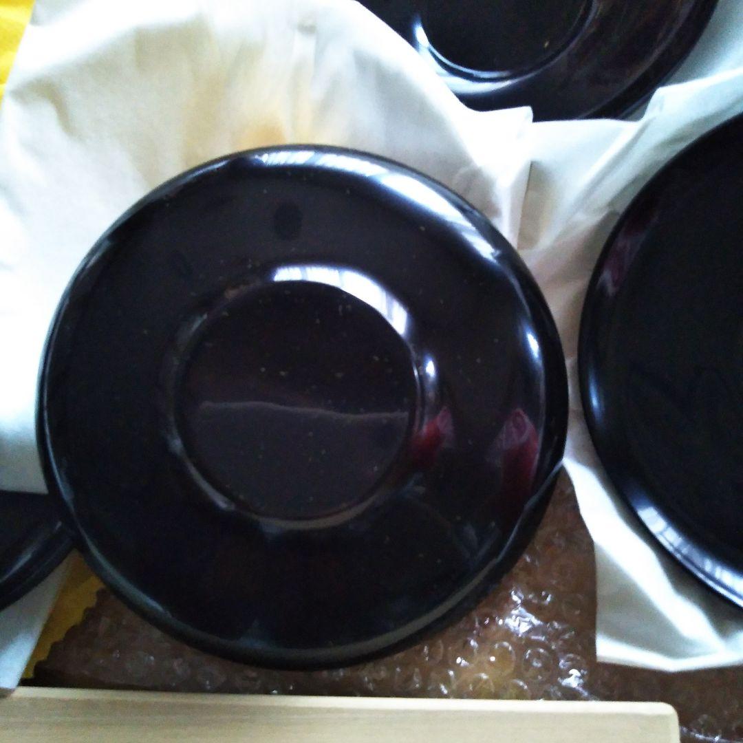 お値下げ!!輪島塗 大向高洲堂　茶托黒塗10個 新品未使用