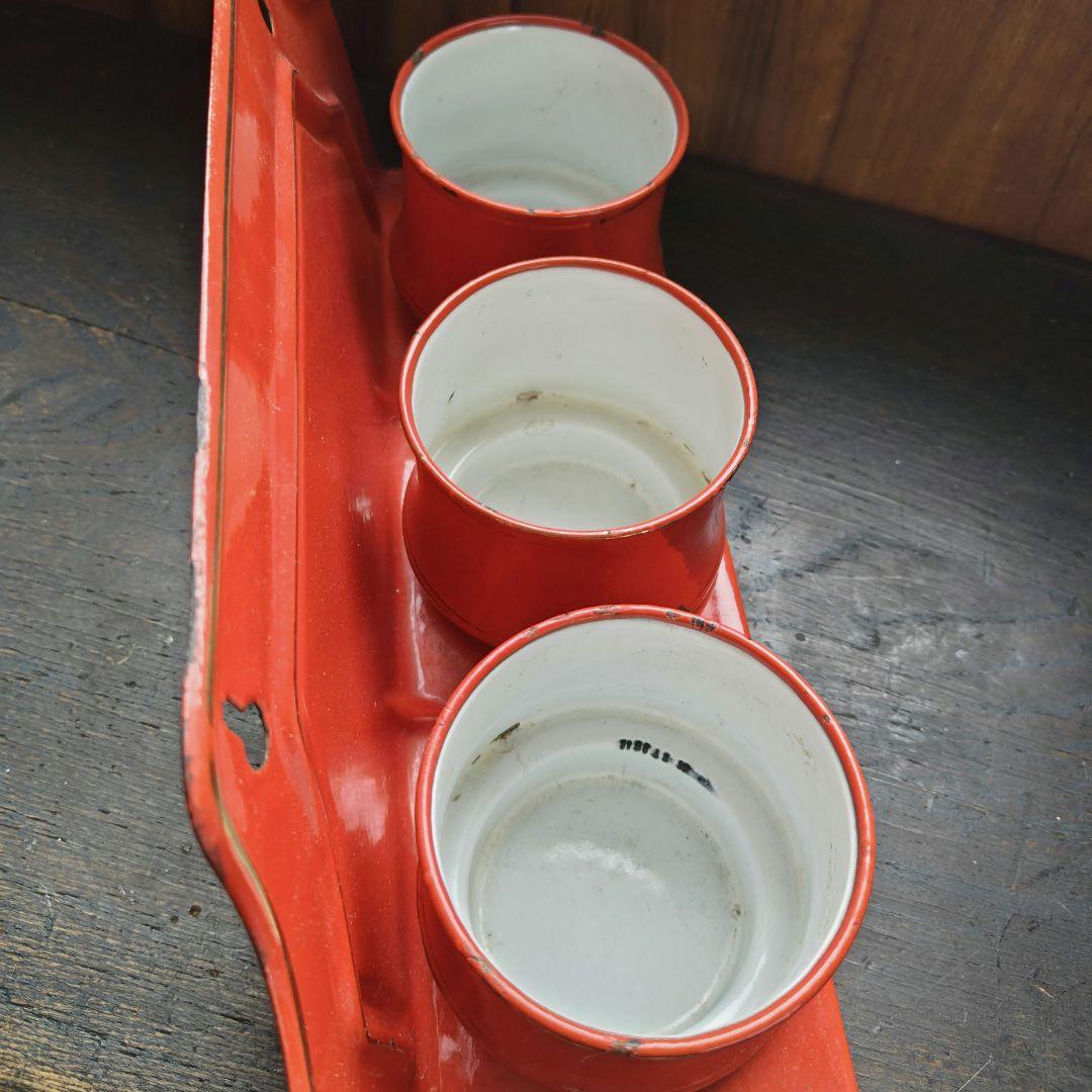 アンティーク　ホーロー　サボンラック　レッド