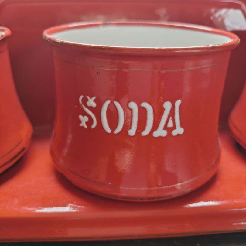 アンティーク　ホーロー　サボンラック　レッド