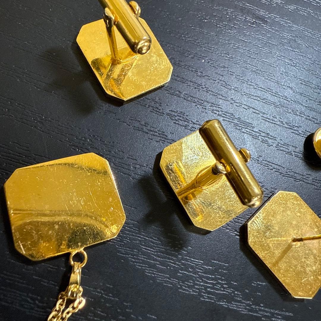 Cartier カルティエ　ビンテージカフス、タイタック、タイチェーンセット