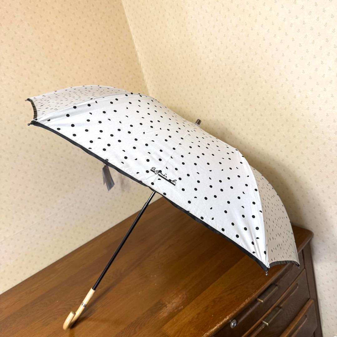 ★アニエスベー★晴雨兼用　日傘　１級遮光　遮熱　サマーシールド　軽量　ドット