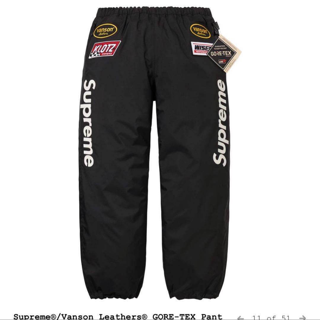 Supreme Vanson Leathers GORE TEXPant 黒　S