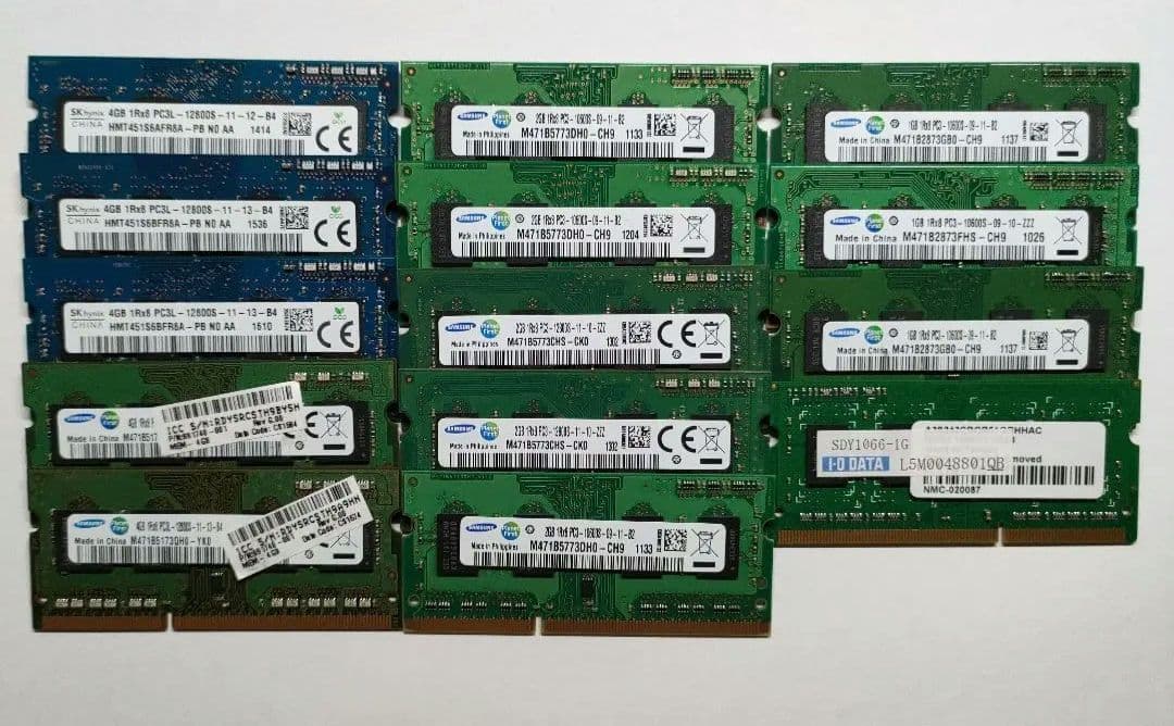 DDR3 ノートPC用 メモリ 13枚セット SO-DIMM