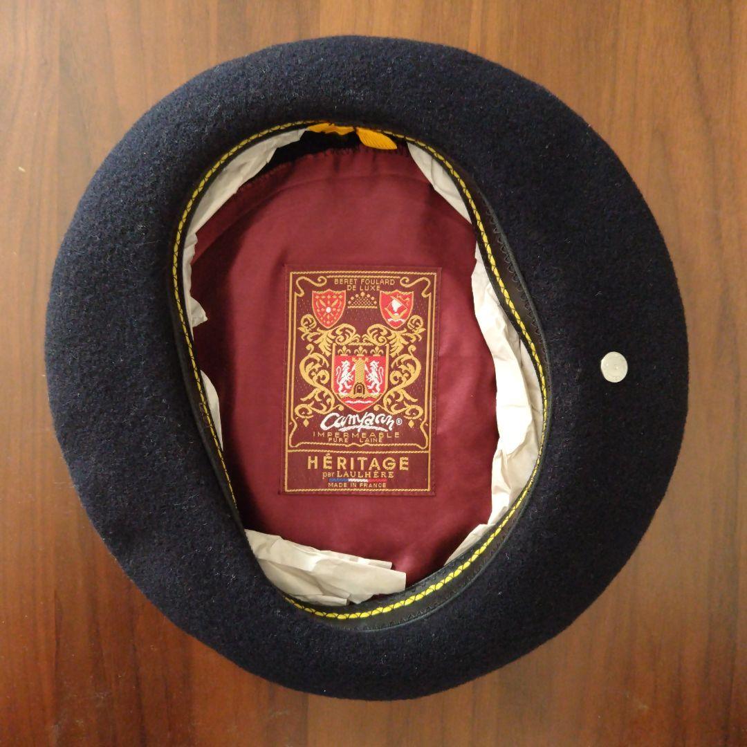 未使用 LAULHERE カンパン サイズ 57 ベレー帽 ネイビー ウール