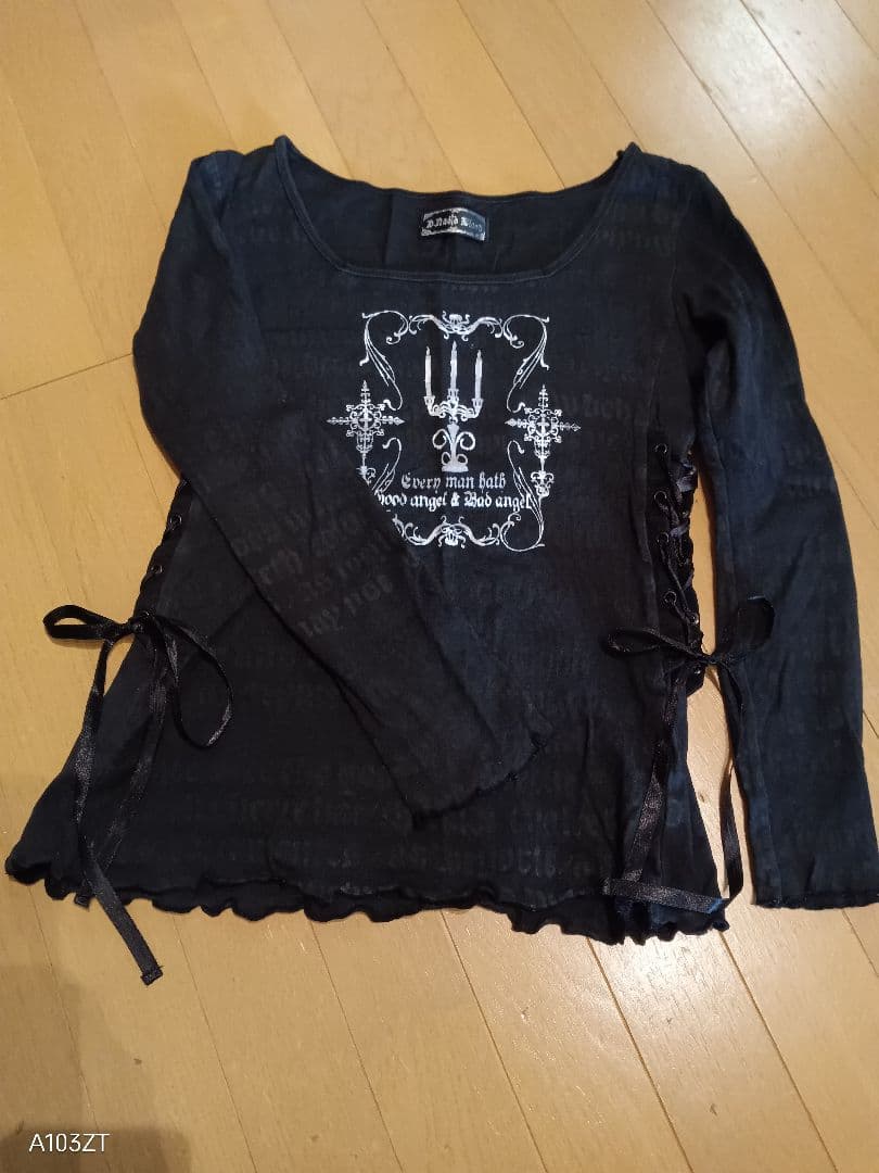 公*o様 h.NAOTO blood 燭台プリント長袖カットソー