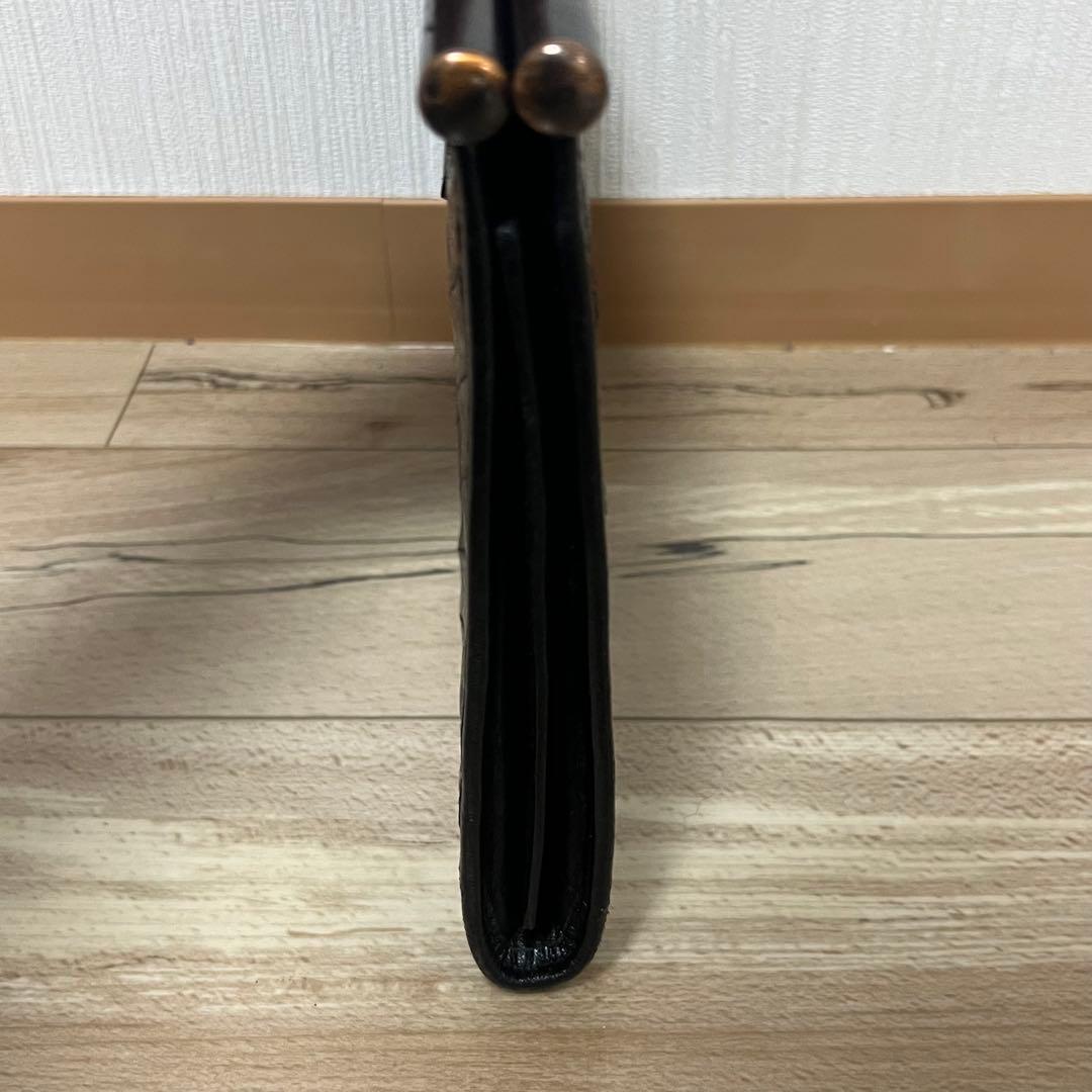 美品 イヴサンローラン Vステッチ クラッチバッグ カサンドラロゴ レザー 黒色