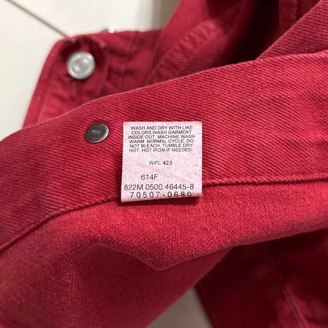希少カラー usa製 Levi's 70507 赤 トラッカージャケット