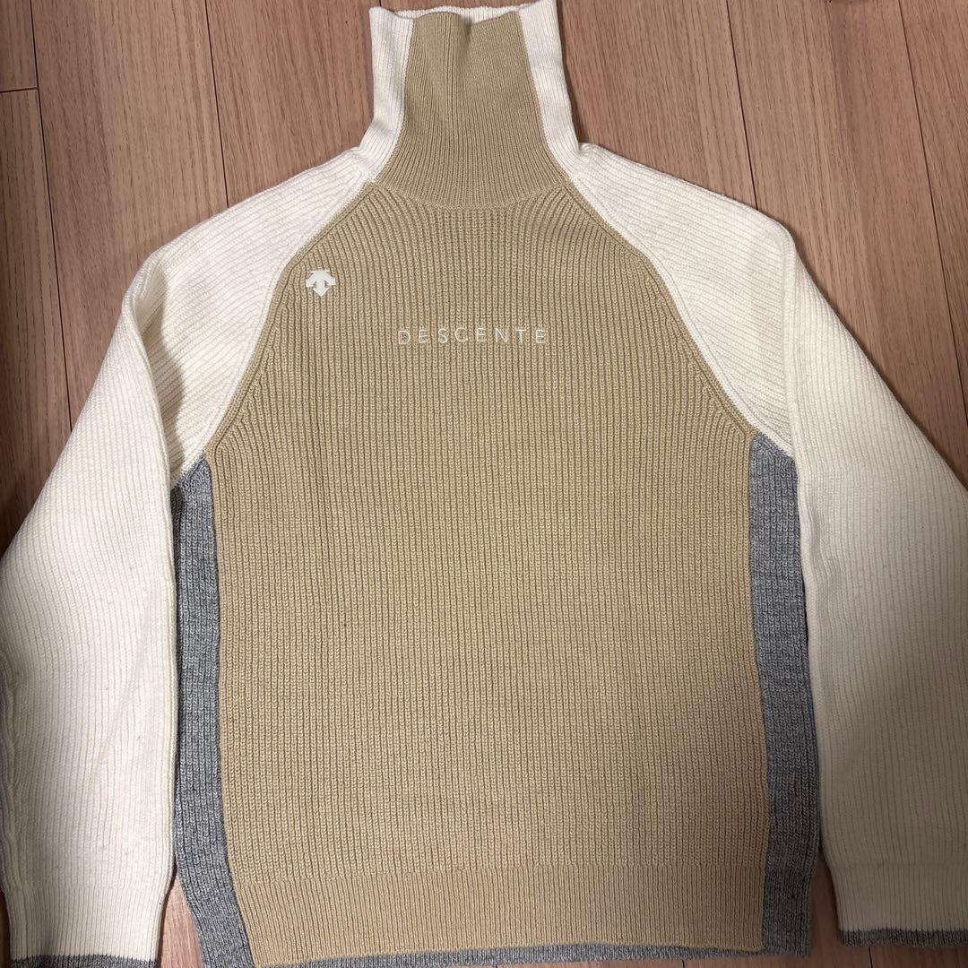 DESCENTE リブ編みハイネックセーター　デサントゴルフ