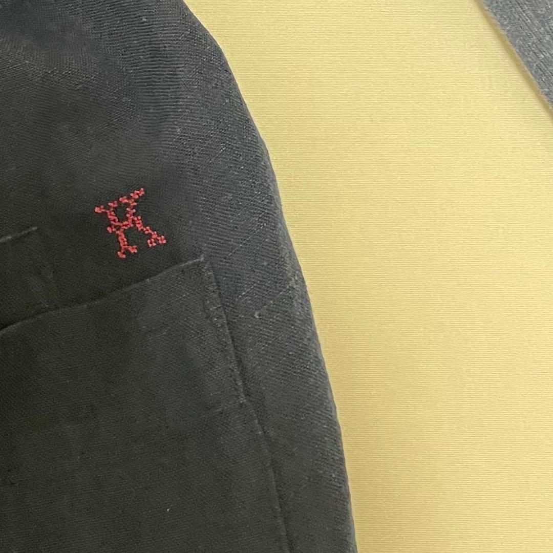 【希少】【レア】【一点物】カポック 割烹着 コート デニム生地 麻 M-L