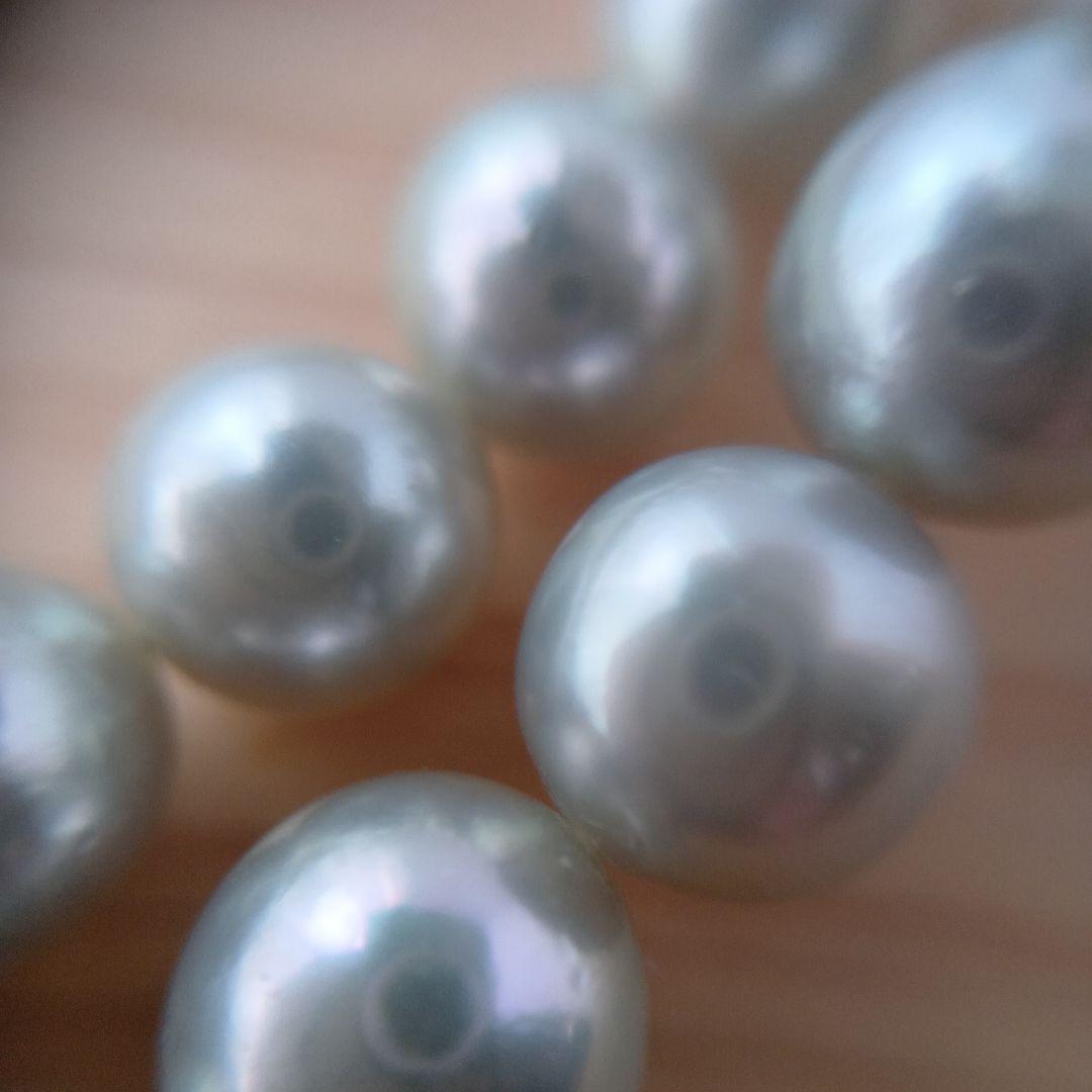 SVアコヤ真珠グレーネックレス7.5−8.0