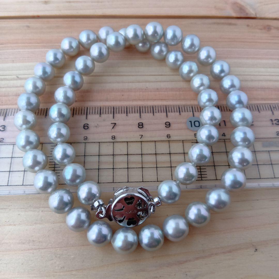 SVアコヤ真珠グレーネックレス7.5−8.0