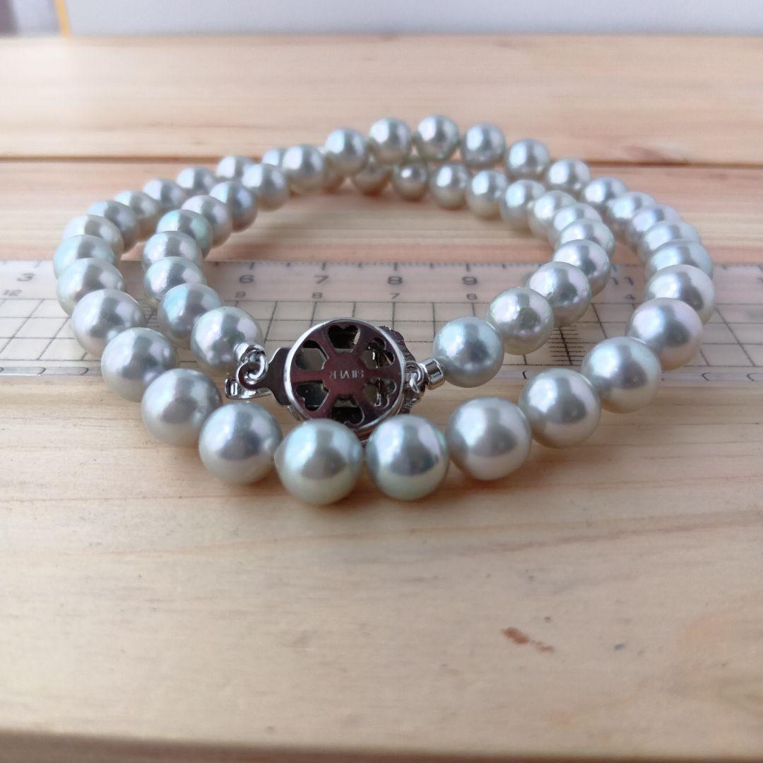 SVアコヤ真珠グレーネックレス7.5−8.0