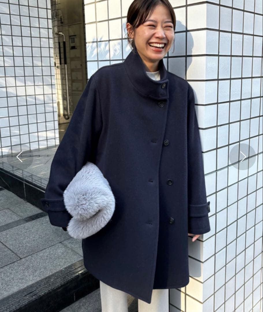 【2023AW】relume✴︎尾州ウールスーパー100モッサスタンドコート　36
