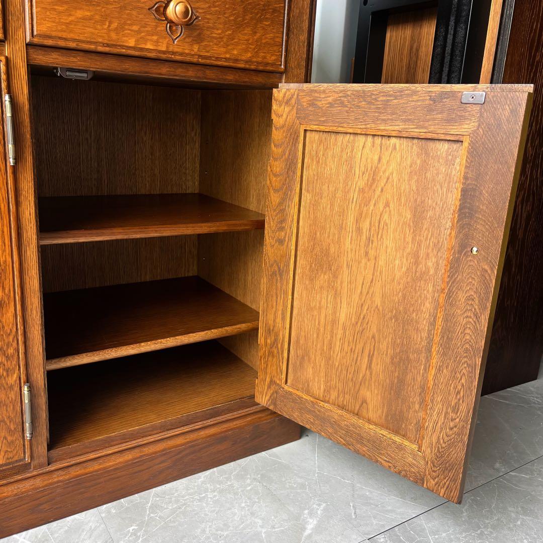 取付無料！葉山家具 勇峰工芸 天然木おしゃれアンティーク調花柄サイドボード ✨