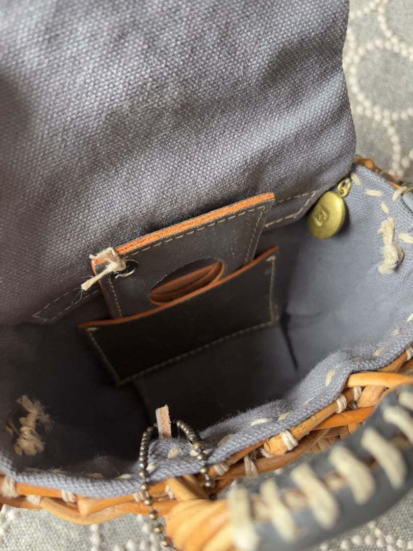 エバゴス　ebagos マルシェ・ミニミニ GREY かごバッグ