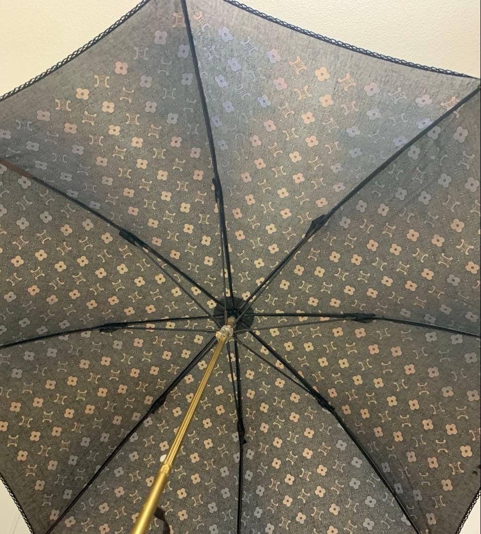 CELINE 日傘 綿 ブラック 手開き 美品