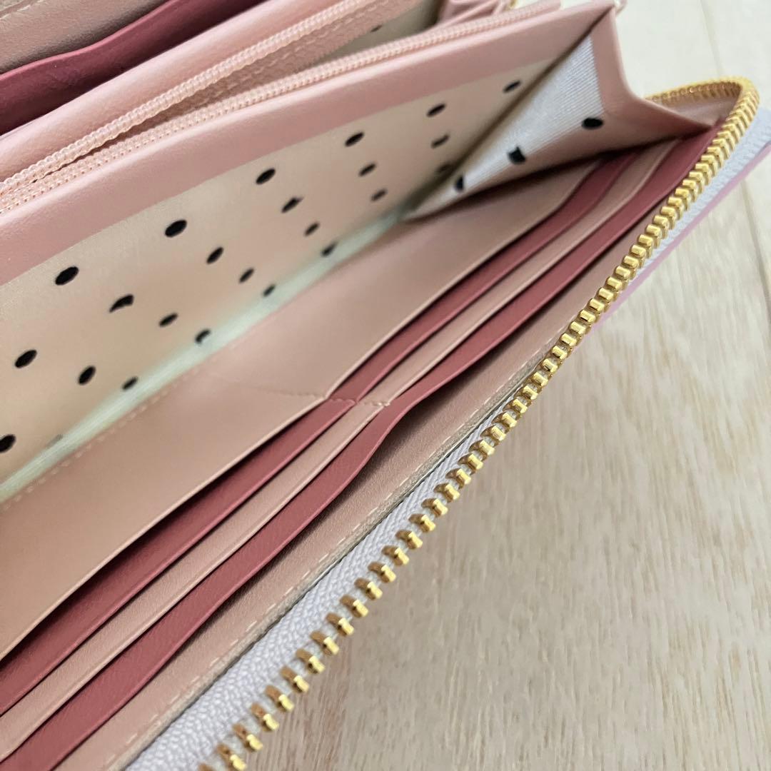 訳あり【未使用】ツモリチサト トリロジー 長財布 希少ピンク イタリア製レザー