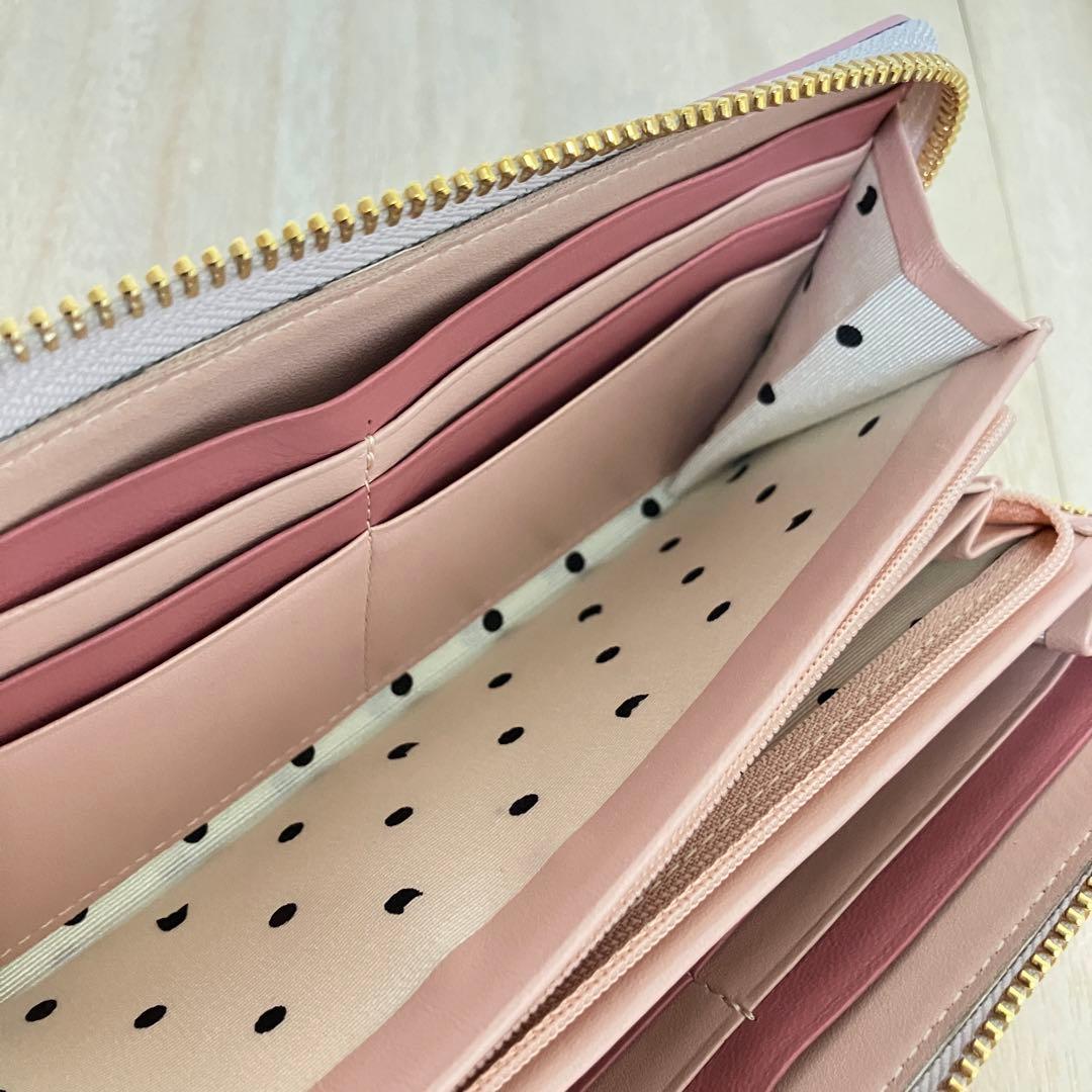 訳あり【未使用】ツモリチサト トリロジー 長財布 希少ピンク イタリア製レザー