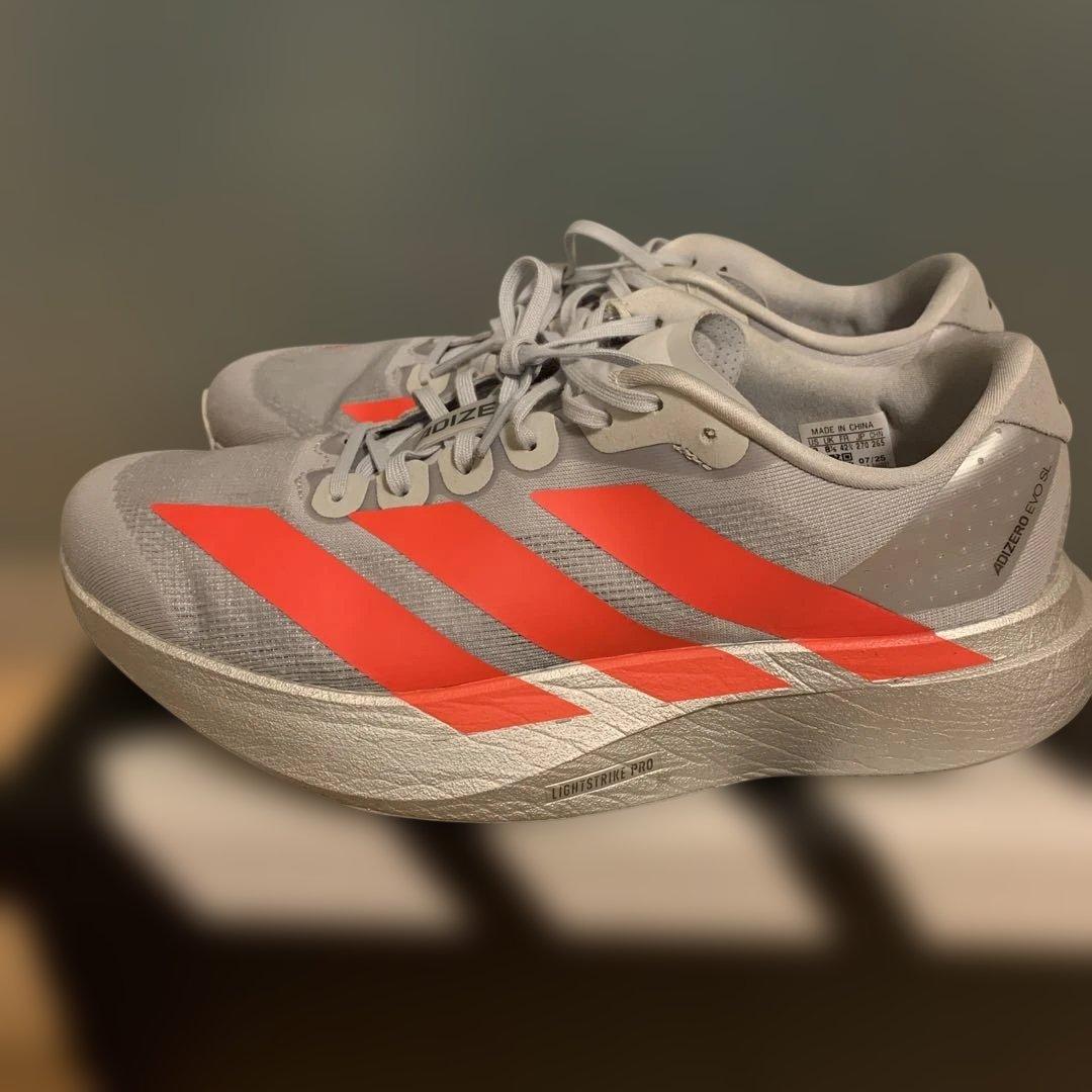 adidas アディゼロEVOSL 27センチ　ルシッドレッド