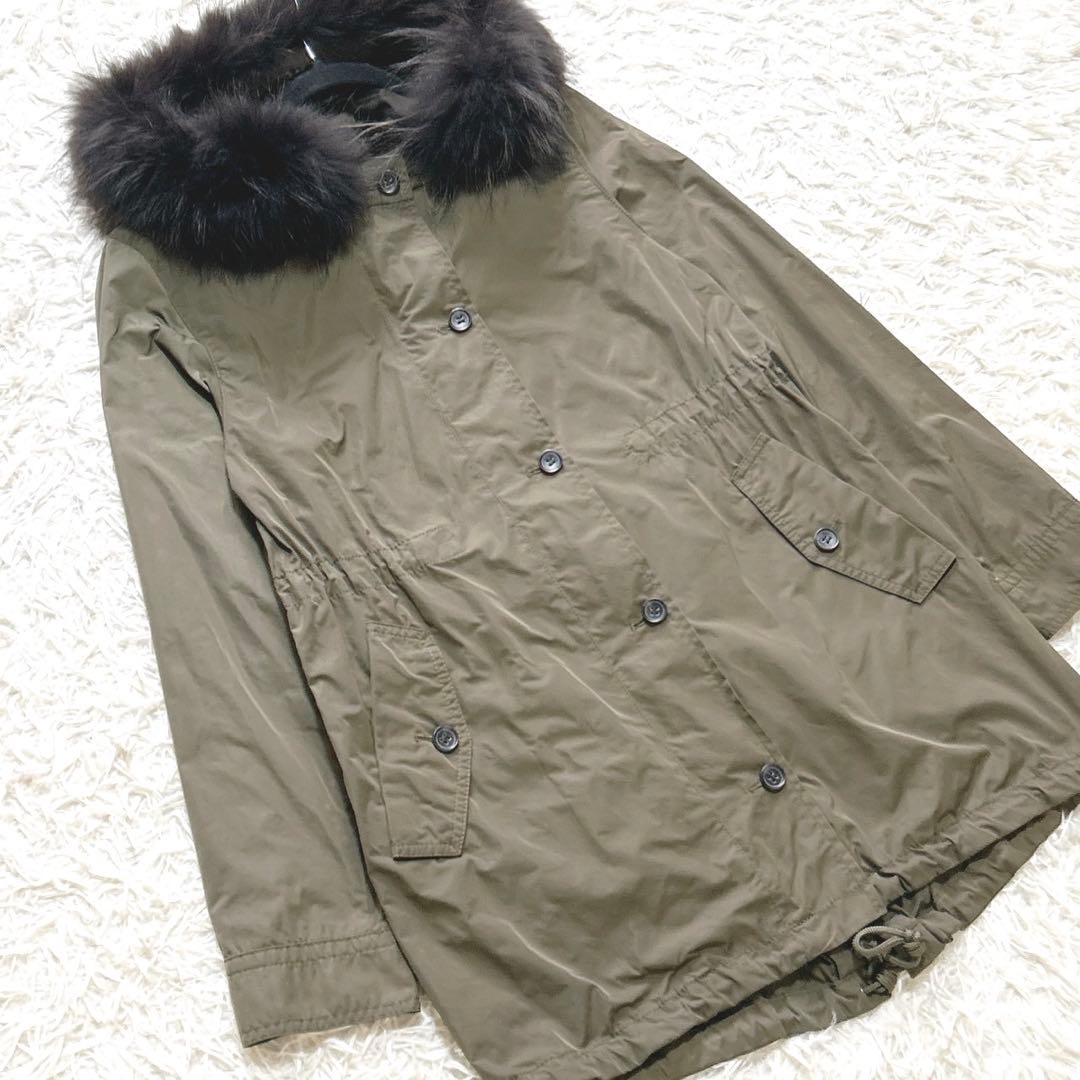 【美品 24AW】23区 マウンテンパーカー モッズコート ラクーン 38
