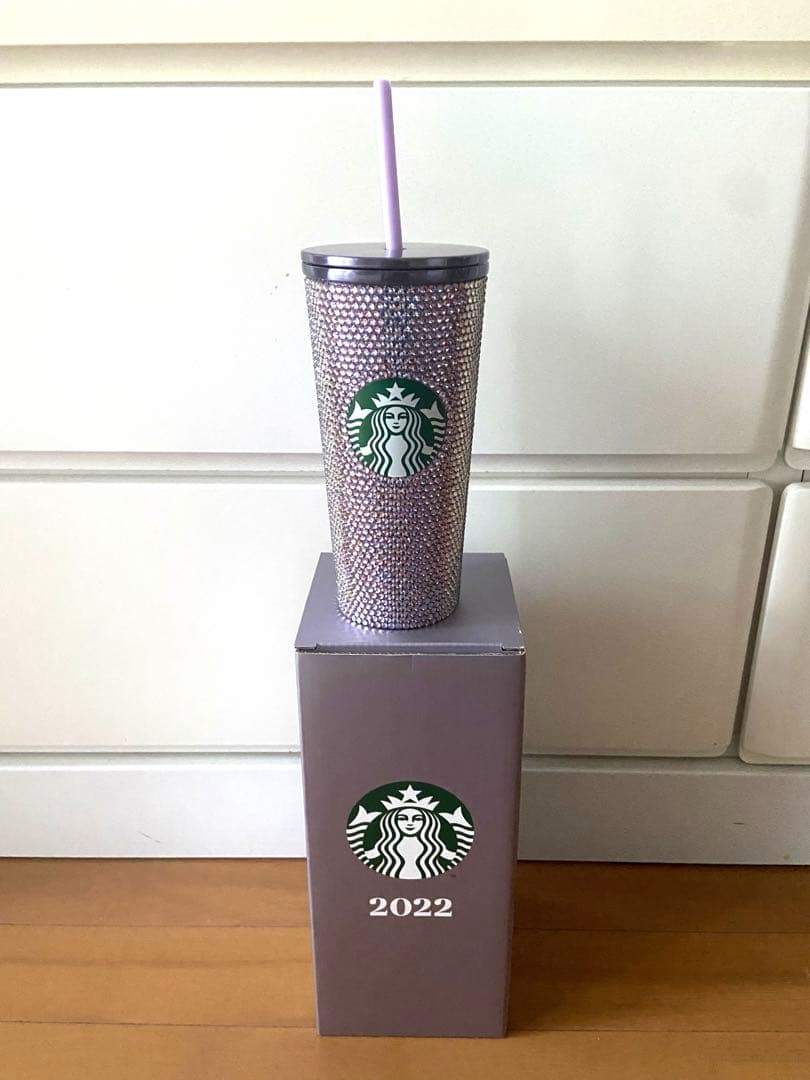 スタバ　スターバックスホリデー2022 ステンレスコールドカップラインストーン