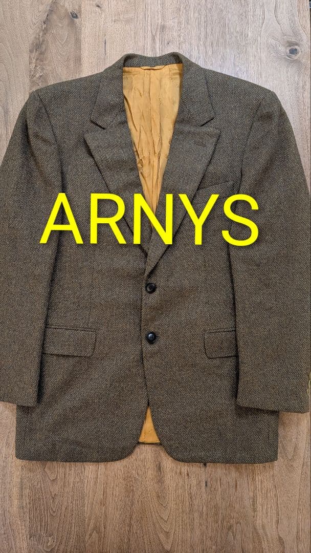 【美品】ARNYS ウール×カシミヤテーラードジャケット ツイード