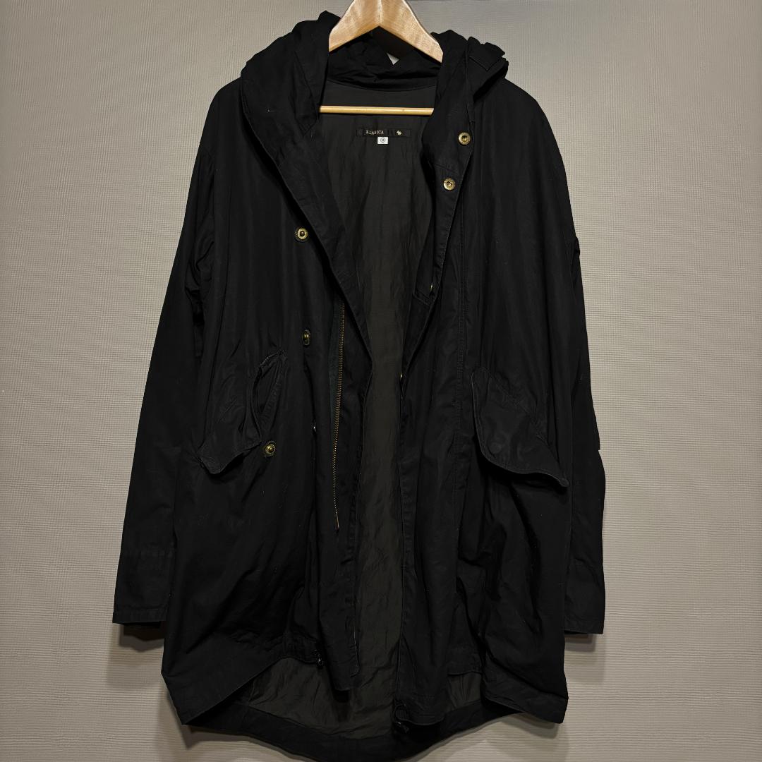 KLASICA クラシカ　BIGフードパーカーブルゾン ハーフモッズコート