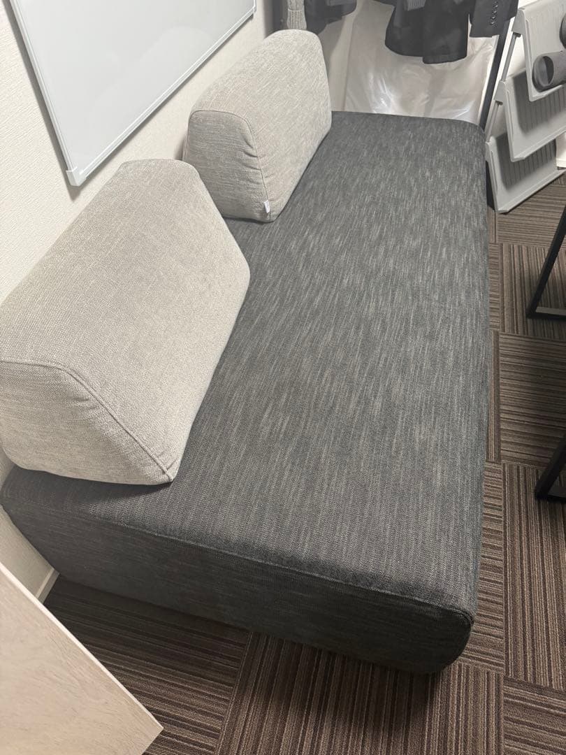 大塚家具 ソファ「アイランド」スリムサイズ 布ダークグレー／ライトグレ