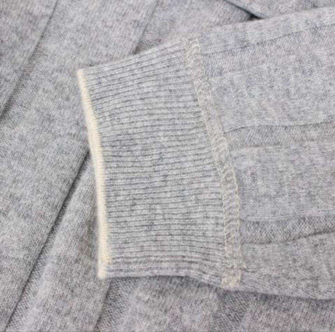 ◇BRUNELLO CUCINELLI グレー 薄手ハーフジップニット カシミヤ