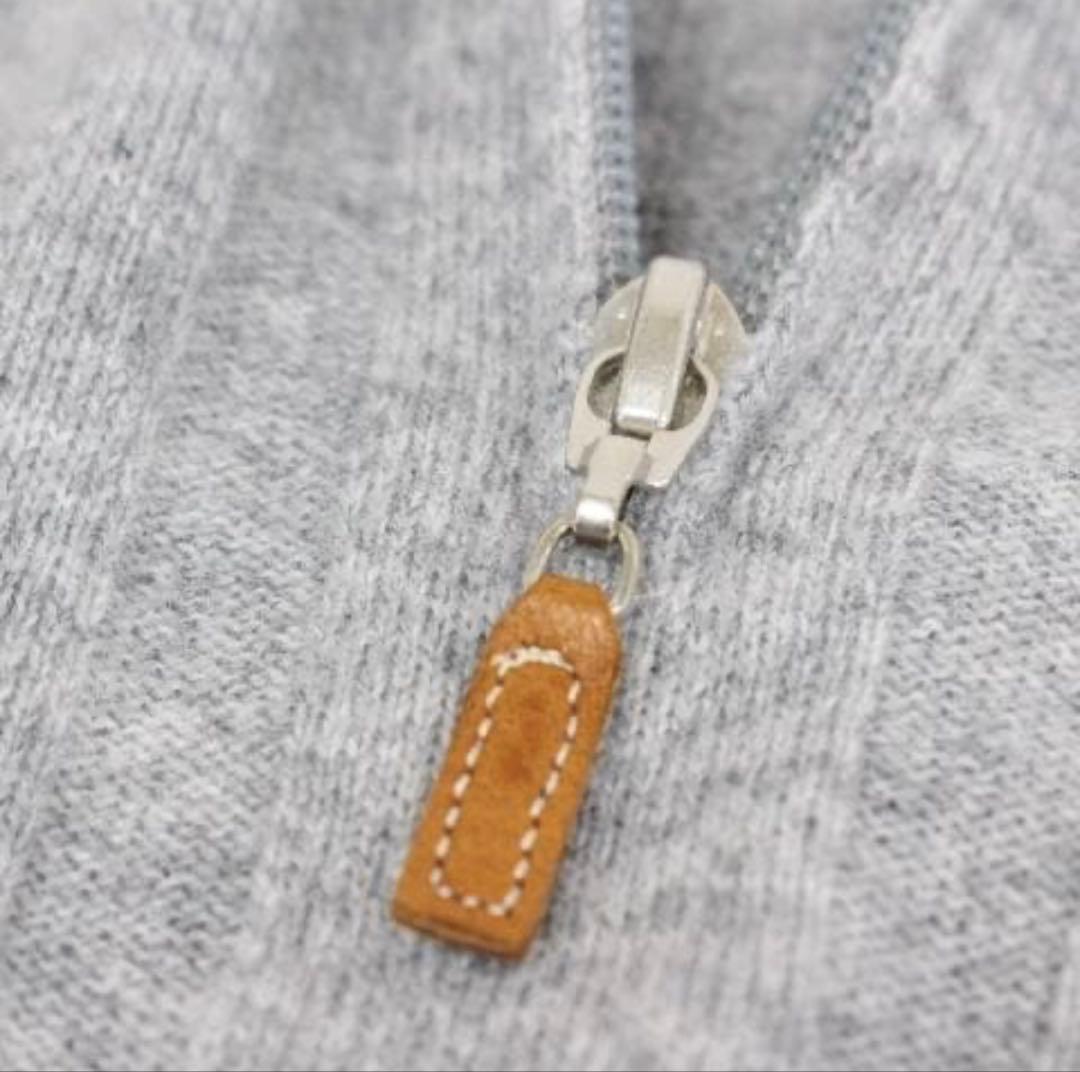 ◇BRUNELLO CUCINELLI グレー 薄手ハーフジップニット カシミヤ