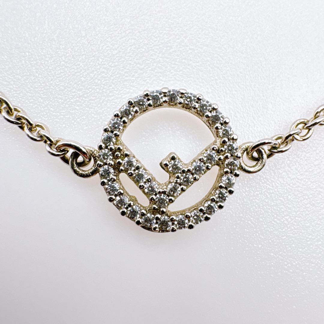 看*R様 【FENDI】エフイズ ロゴチャーム ストーン シルバーネックレス41