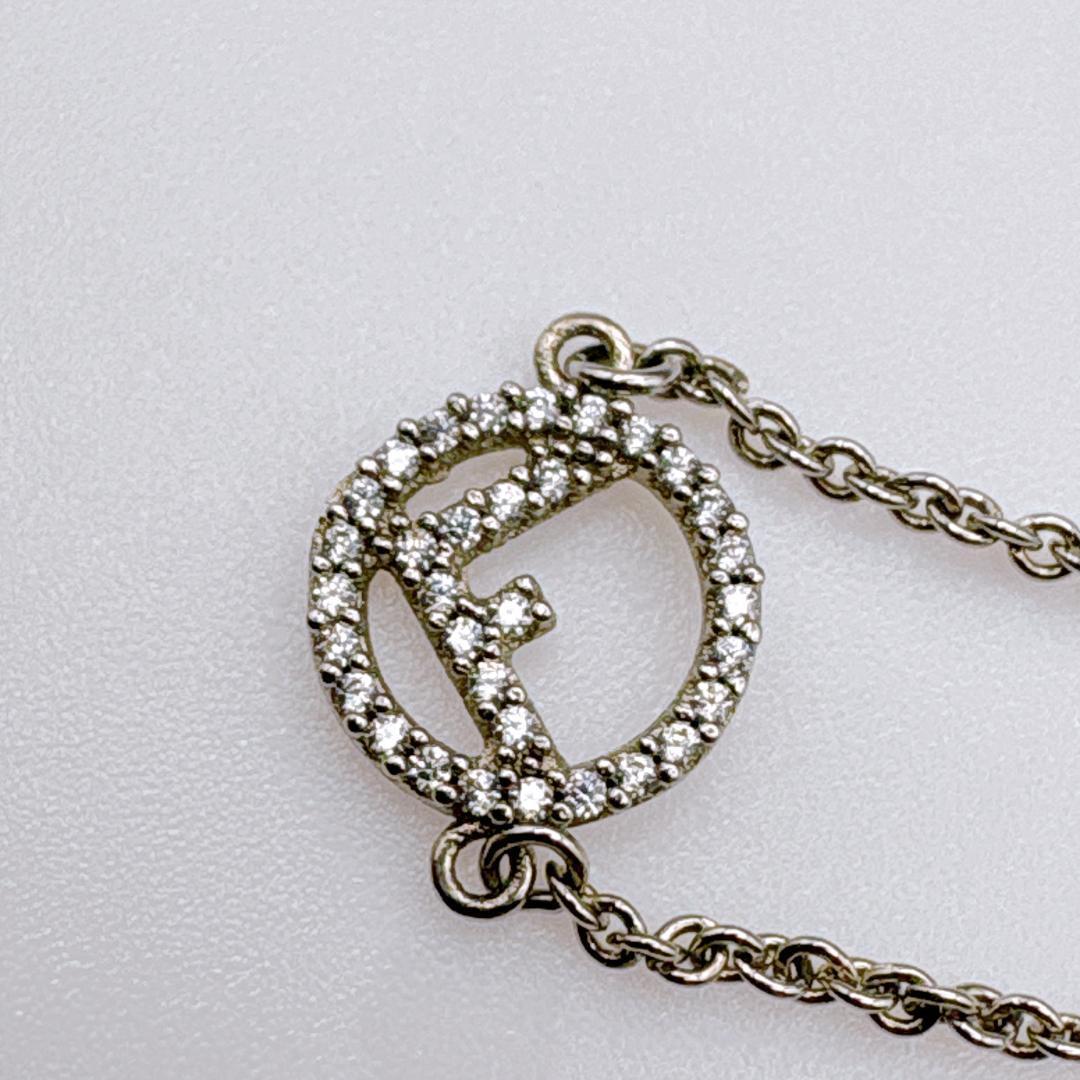 看*R様 【FENDI】エフイズ ロゴチャーム ストーン シルバーネックレス41