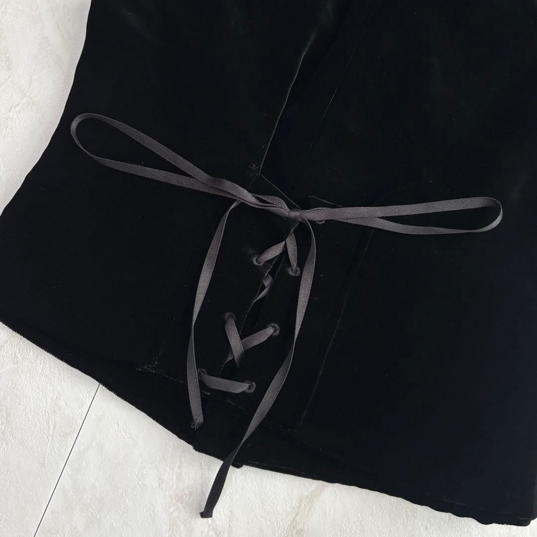 Ralph Lauren ベルベットベスト バックリボン 黒 2