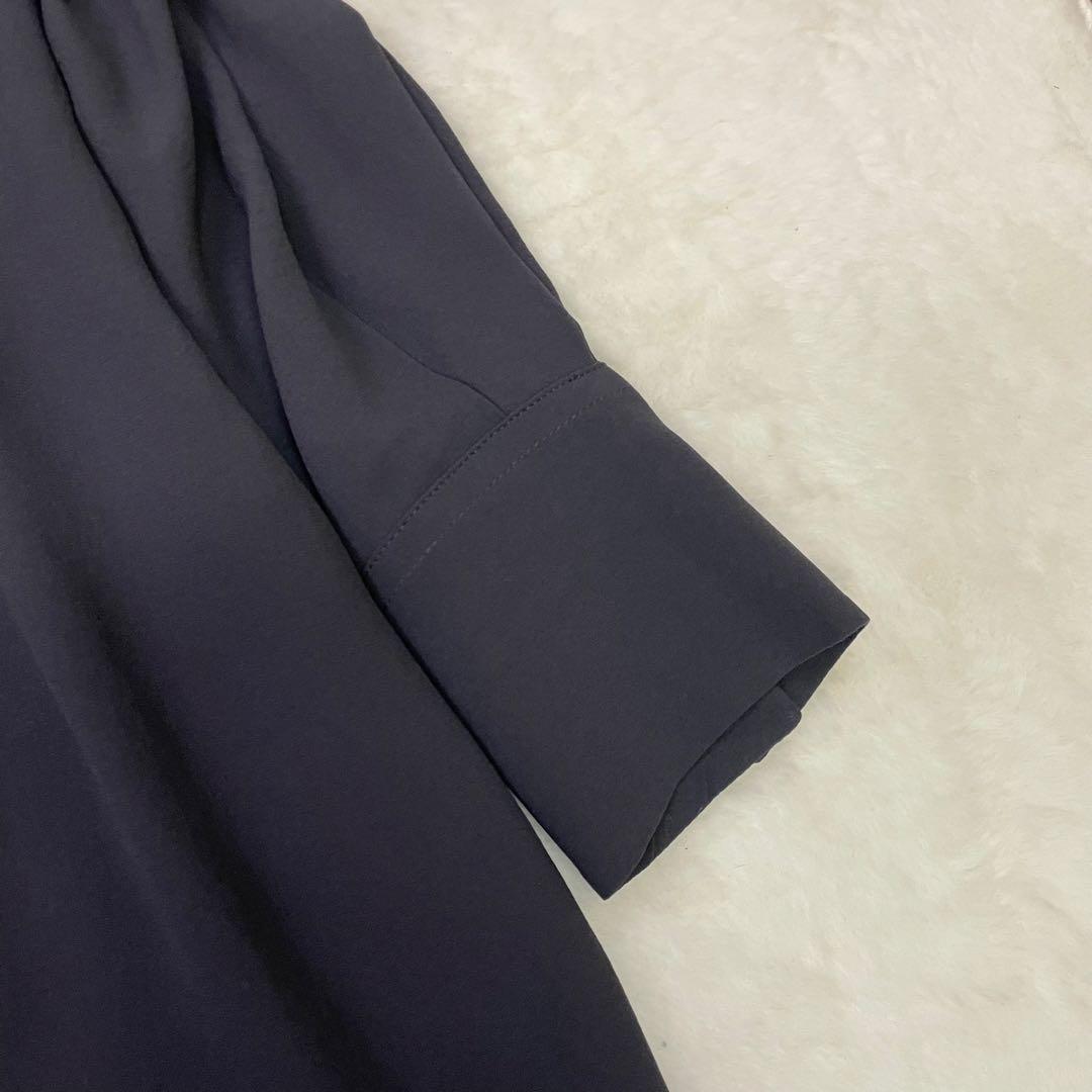 美品　BRUNELLO CUCINELLI ダークグレー 長袖ワンピース　シルク