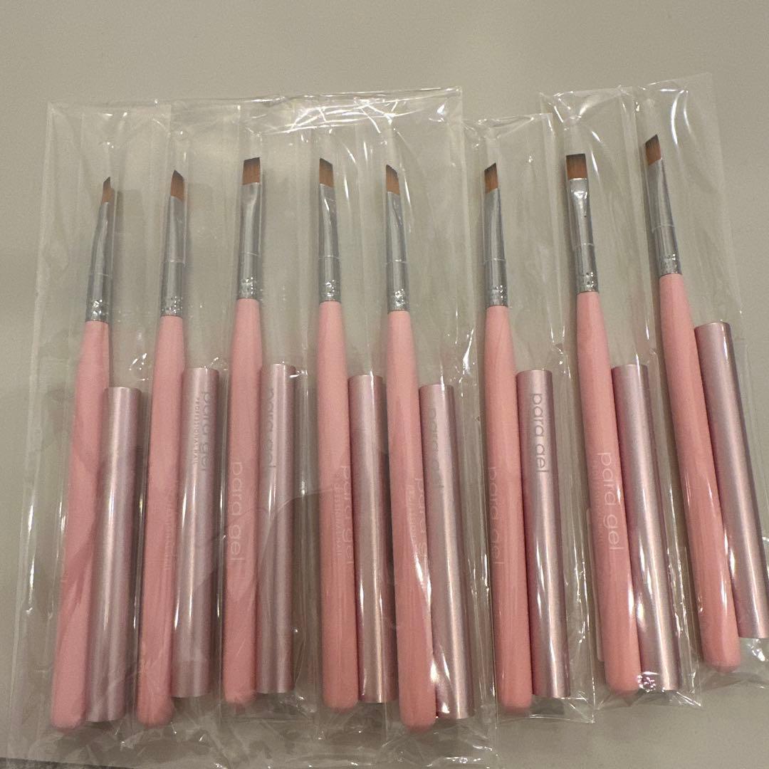 新品　パラジェルブラシ　筆　スクエア　ピンク　キャップ　付き