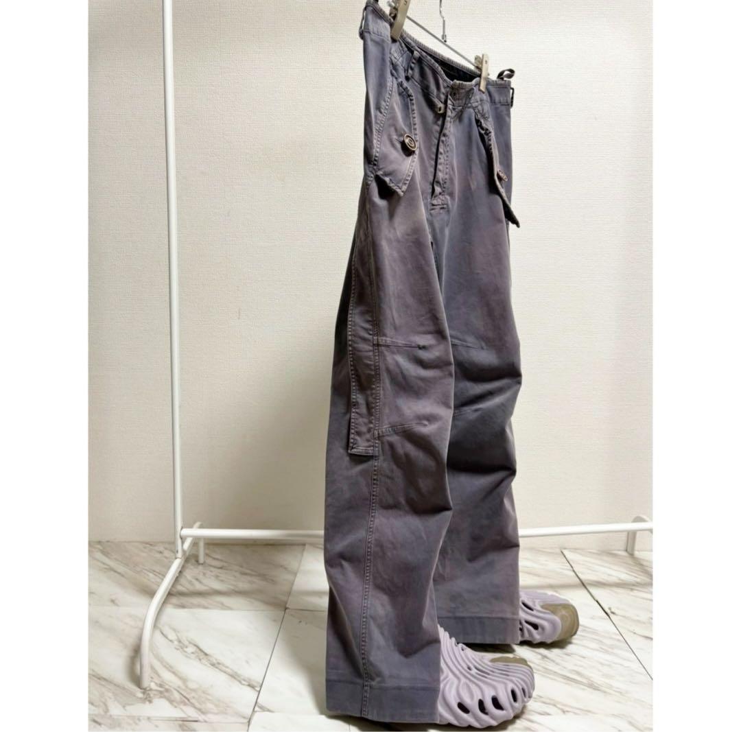 00s Y2K griffin \"ナス紺鬼焼け\" 変型 バッグデザイン パンツ