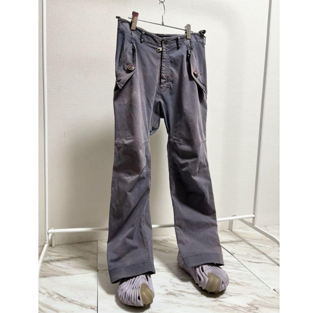 00s Y2K griffin \"ナス紺鬼焼け\" 変型 バッグデザイン パンツ