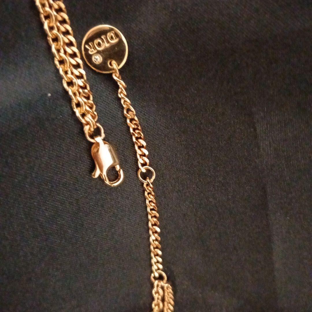 Christian Dior ゴールドトーンダブルネックレス