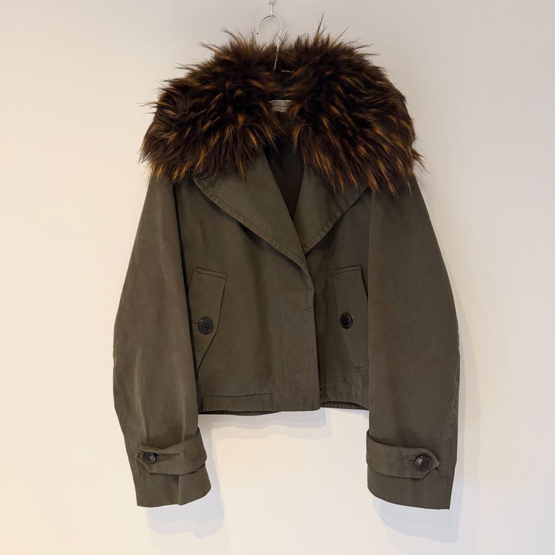 DRIES VAN NOTEN フェイクファー襟付き ミリタリージャケット 38