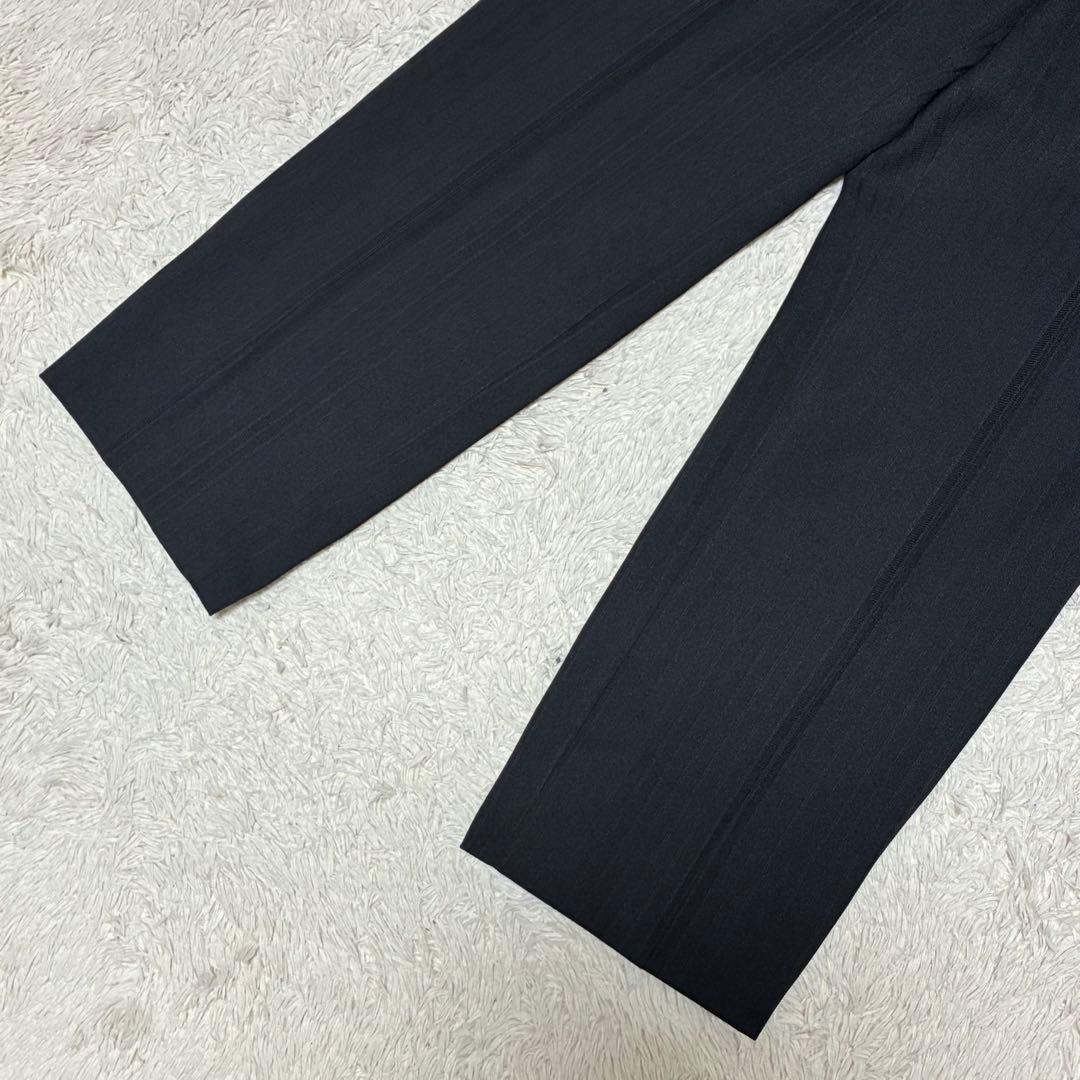 マオカラー 美品 ブラック 黒 シャドーストライプ ジャケット パンツ スーツ